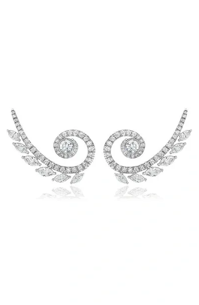 Mindi Mond Icon Diamond Fibonacci Earrings In 18k White Gold