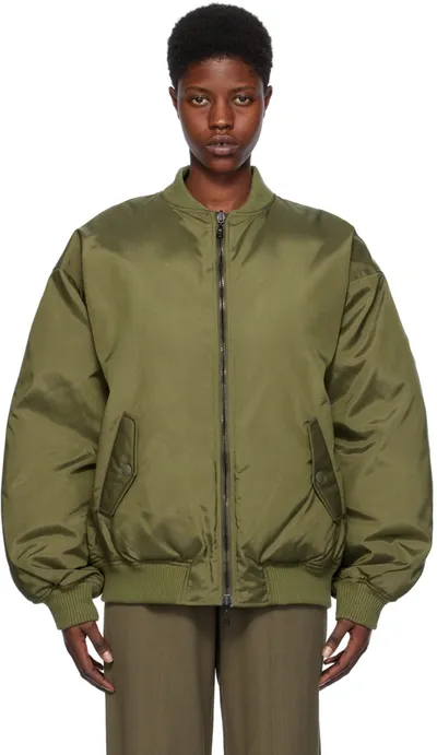 Wardrobe.nyc Green Reversible Bomber Jacket In Military