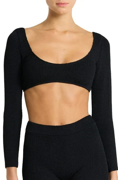 Bondeye Bound By Bond-eye Cover-up Crop Top In Black