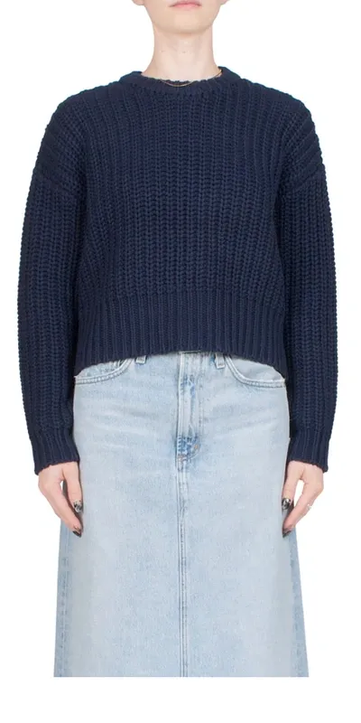 Denimist Chunky Boxy Sweater In Blue