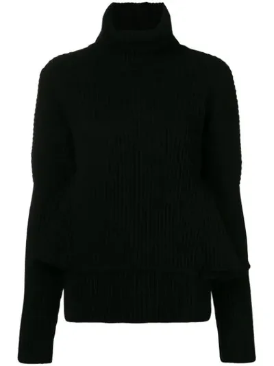 Antonio Berardi Ruffle Sleeve Sweater In Black