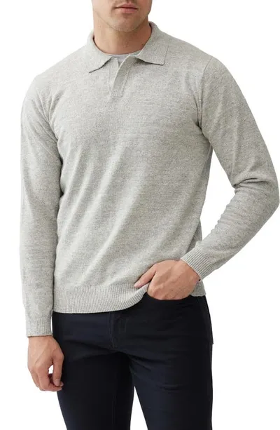 Rodd & Gunn Fortrose Johnny Collar Sweater In Stone Marle