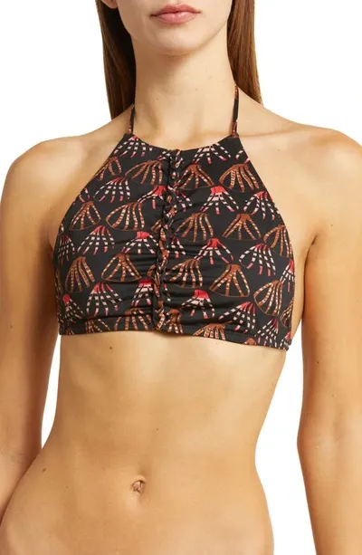 Ulla Johnson Beth Halter Bikini Top In Quince