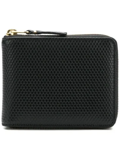 Comme Des Garçons Diamond Effect Zip Around Wallet In Black