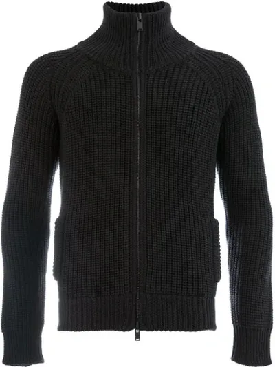 Roberto Collina Ribbed Knit Jacket In Black