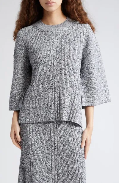 Stella Mccartney Mouliné Rib Sweater In Grey Melange