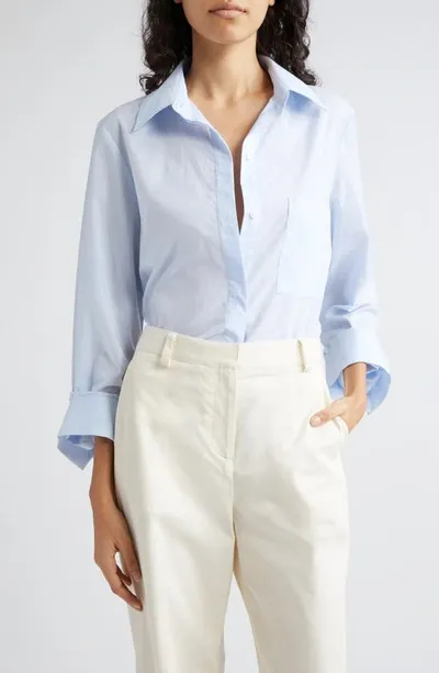 Twp Boyfriend Button-up Shirt In Baby Blue