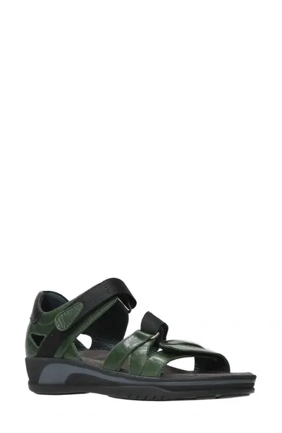 Wolky Desh Sandal In Green Savana Leather