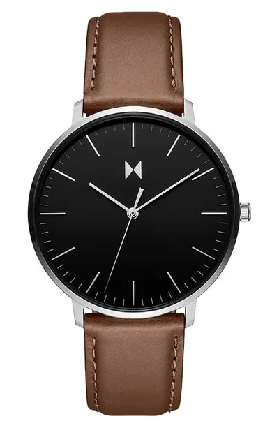 Mvmt Legacy Slim Leather Strap Watch, 42mm In Brown