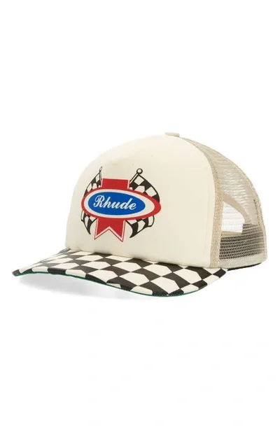 Rhude Chevron Rally Trucker Hat In Off White