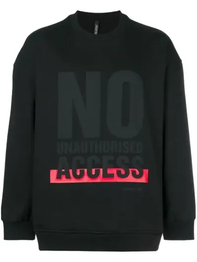 Neil Barrett No Unauthorised Access Sweatshirt In Black