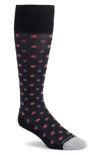 Edward Armah Medallion Tall Dress Socks In Black