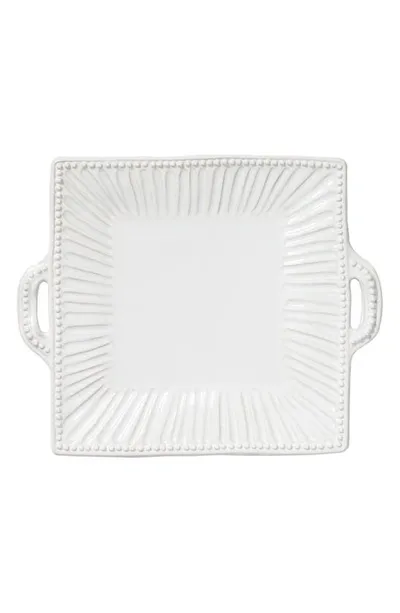 Vietri Incanto Stone Stripe Platter In White