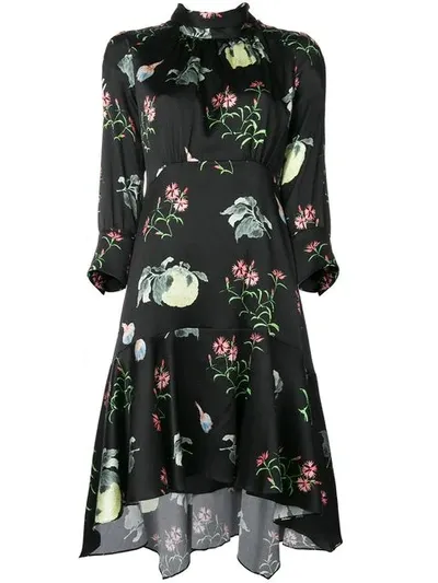 Peter Pilotto Floral-print Dress In Black