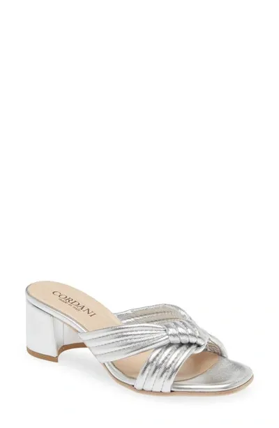 Cordani Imani Metallic Slide Sandal In Silver