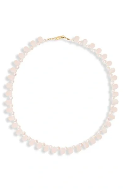 Isshi Raindrop Necklace In Peche Pearl