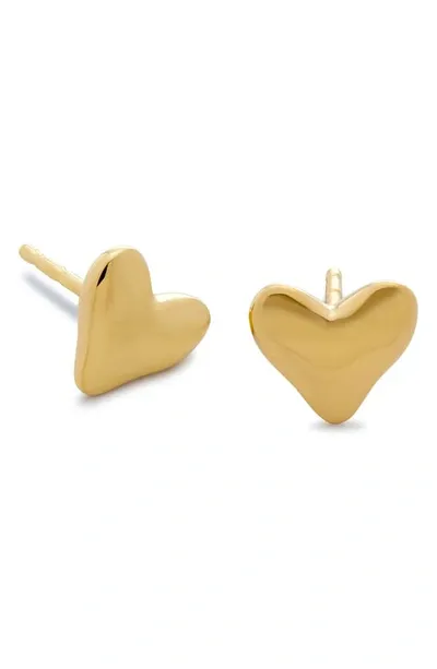 Monica Vinader Heart Stud Earrings In Gold