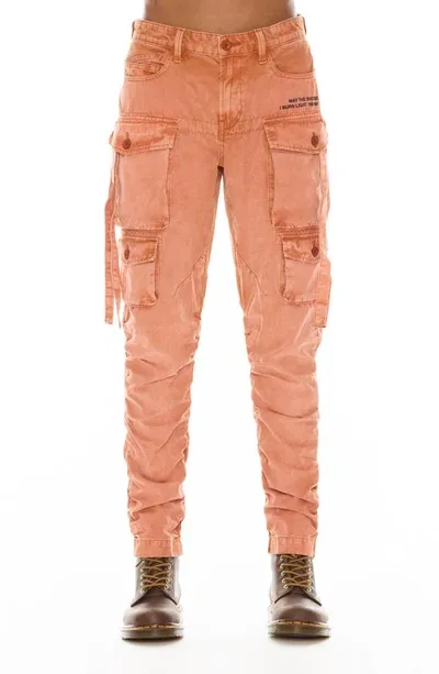 Cult Of Individuality Rocker Slim Straight Leg Cargo Pants In Rust