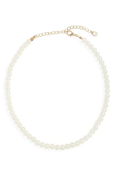 Bp. Imitation Pearl Necklace In Ivory