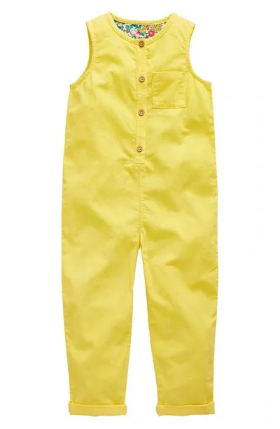 Mini Boden Kids' Cotton Corduroy Jumpsuit In Sweetcorn Yellow