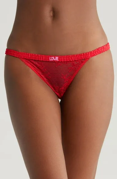 Love Stories Wild Lace Bikini Briefs In Red