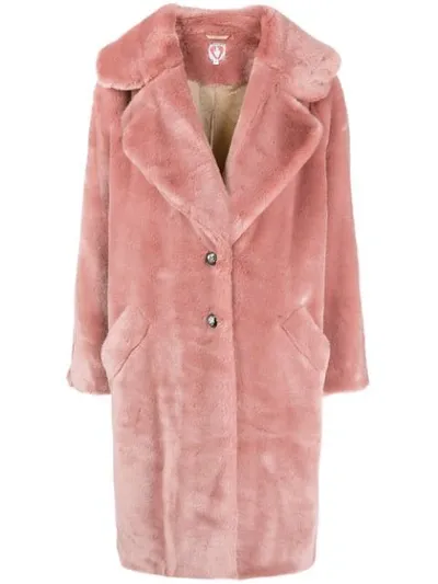 Shrimps 'eamon' Mantel Aus Faux Fur In Pink