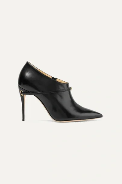 Jennifer Chamandi Fausto 105 Leather Ankle Boots In Black