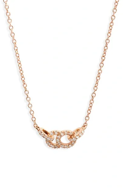 Courbet Celeste Interlocking Lab Created Diamond Pendant Necklace In Rose Gold