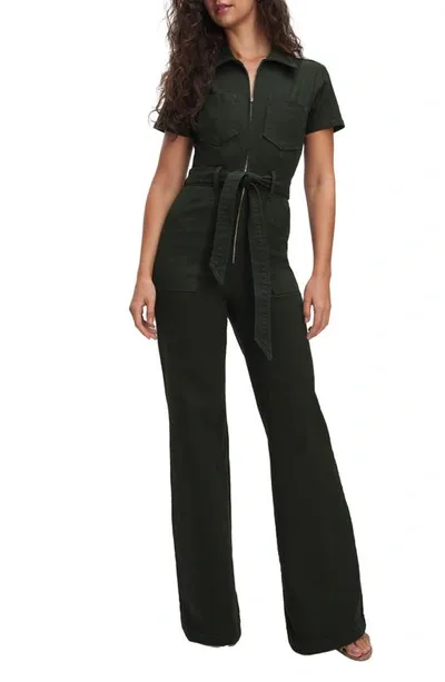 Good American Fit For Success Palazzo Jumpsuit In Al