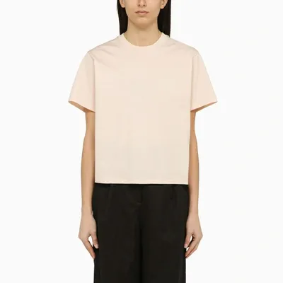 Loulou Studio Light Pink Coloured Crewneck T-shirt In Cream Rose