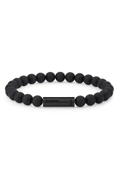 Le Gramme 28g Ceramic Beaded Bracelet In Black Ceramic