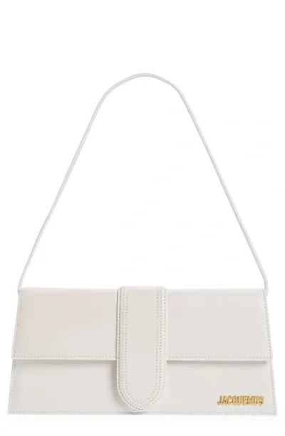 Jacquemus Long Le Bambino Leather Shoulder Bag In White