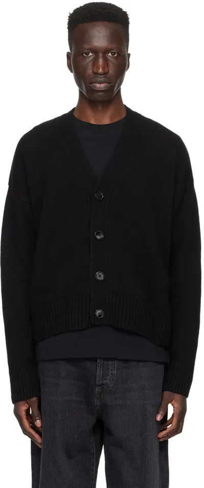 Ami Alexandre Mattiussi Cropped Cardigan Black Unisex In Black/001