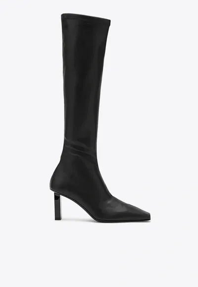 Courrèges Ac Charm 70 Nappa Leather Knee-high Boots In Black