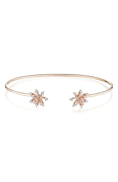 Hueb Luminus Diamond Cuff Bracelet In Pink Gold