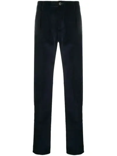 Fortela New Pencest Velvet Cord Trousers In Blue