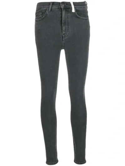 Current Elliott High Waist Skinny Jeans In Grey