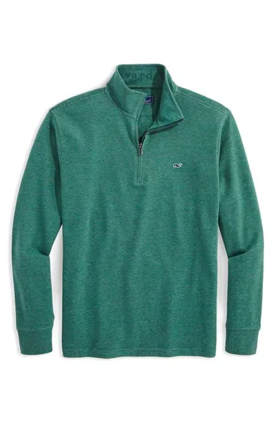 Vineyard Vines Saltwater Stripe Quarter Zip Sweatshirt In Charle