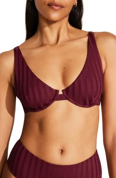 Vitamin A Rossi Underwire Bikini Top In Sangria Superib