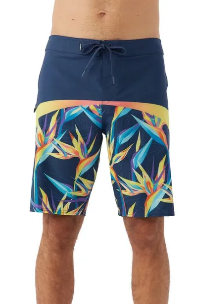 O'neill Hyperfreak Tech Block 20 Water Resistant Swim Trunks In Navy