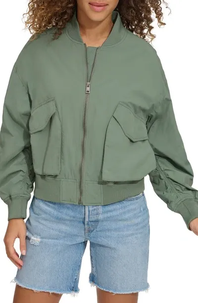 Levi's Techy Nylon Bomber Jacket In Dk Forest