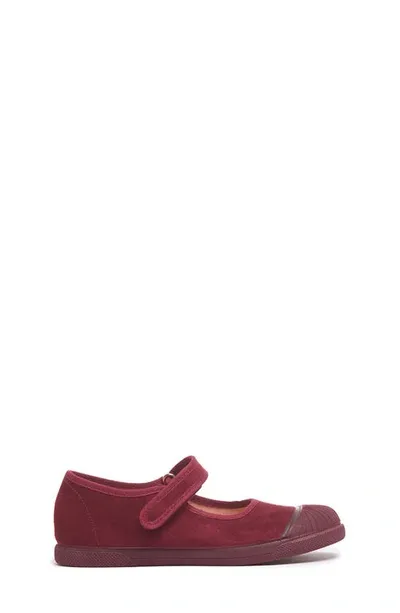 Childrenchic Kids' Cap Toe Mary Jane Sneaker In Burgundy