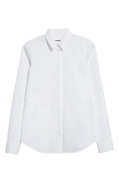 Jil Sander Monday Cotton Poplin Button-up Shirt In 100 Optic White