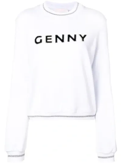 Genny Logo Printed Sweatshirt In White