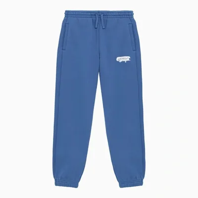 Off-white Kids' Blue Jogging Trousers With Paint Graphic Pattern