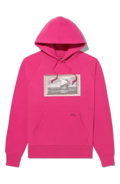 Noah X The Cure 'pirate Ships' Cotton Fleece Graphic Hoodie In Pink