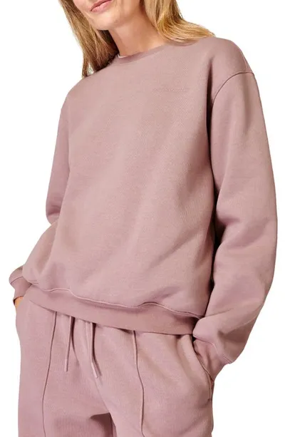 Sweaty Betty The Elevated Cotton Blend Crewneck Sweatshirt In Dusk Pink