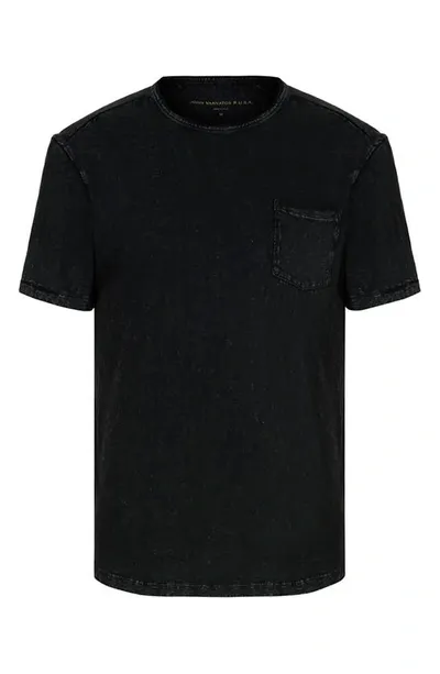 John Varvatos Cooper Washed Cotton Slub T-shirt In Black