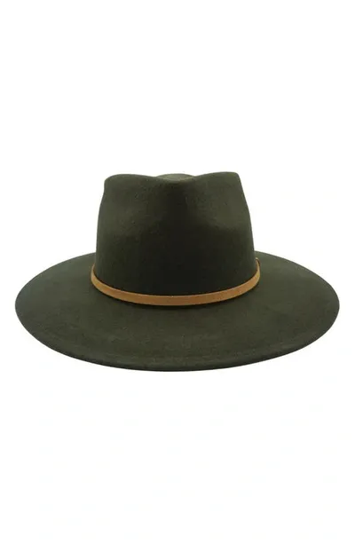 Modern Monarchie Wool Fedora In Olive Green