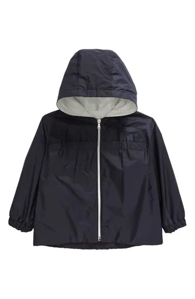 Moncler Kids' Raka Hooded Nylon Jacket In Navy